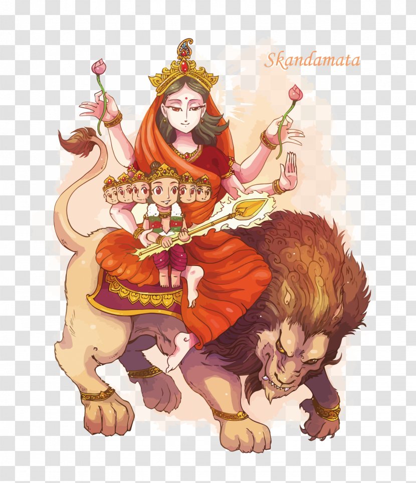 Parvati Skandamata Kali Navaratri Kartikeya - Vector Rama Transparent PNG