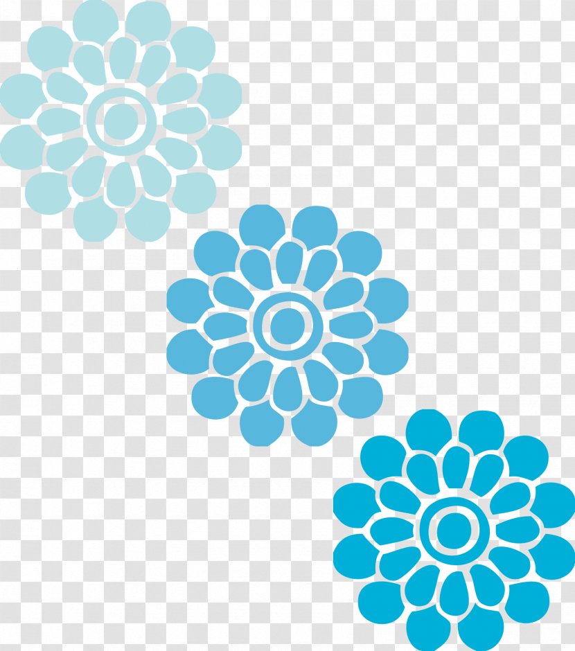 Flower Blue Ornament Clip Art Transparent PNG