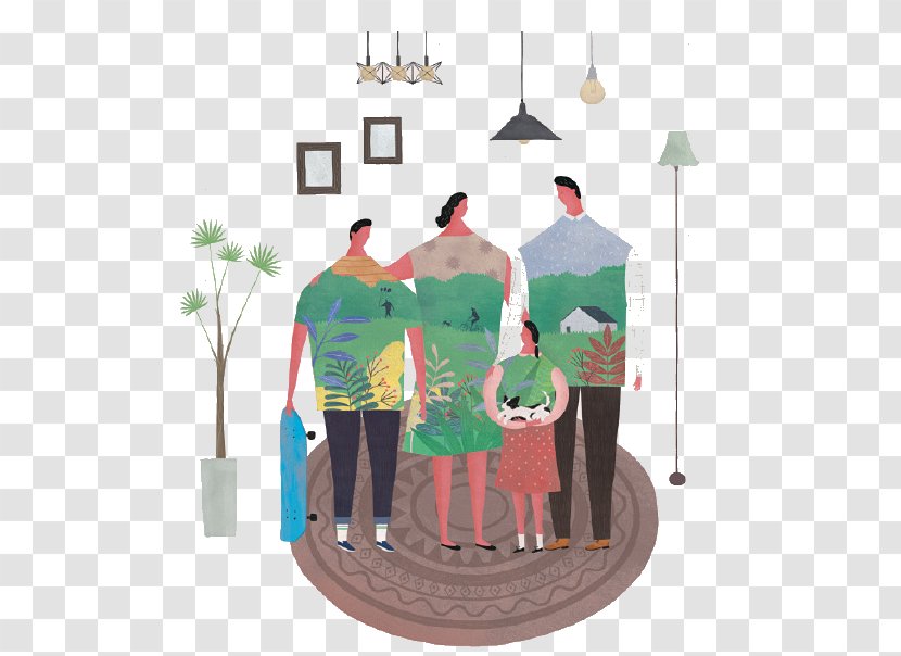 Family U4e00u4e2au4ebau7684u65f6u5019 Cognition Illustration - Understanding - Cartoon Members Transparent PNG