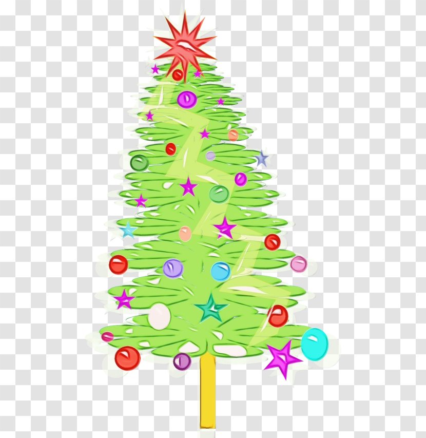 Watercolor Christmas Tree - Pine Family - American Larch Eve Transparent PNG
