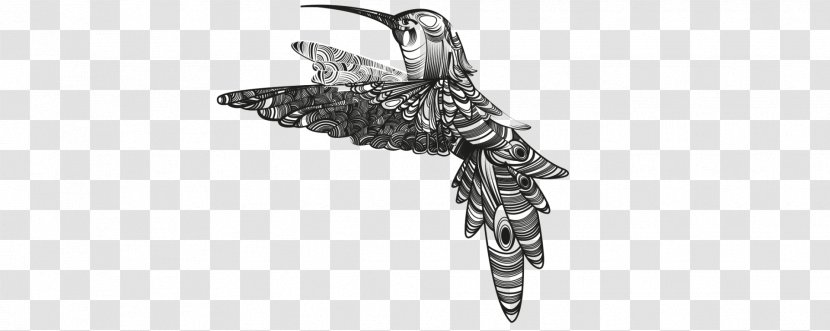 Line Art Body Jewellery White Feather - Colibri Transparent PNG