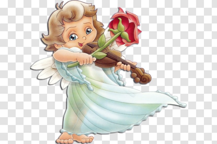 Animation Greeting Angel Birthday - Mythical Creature - Cartoon Little Playing A Violin Transparent PNG