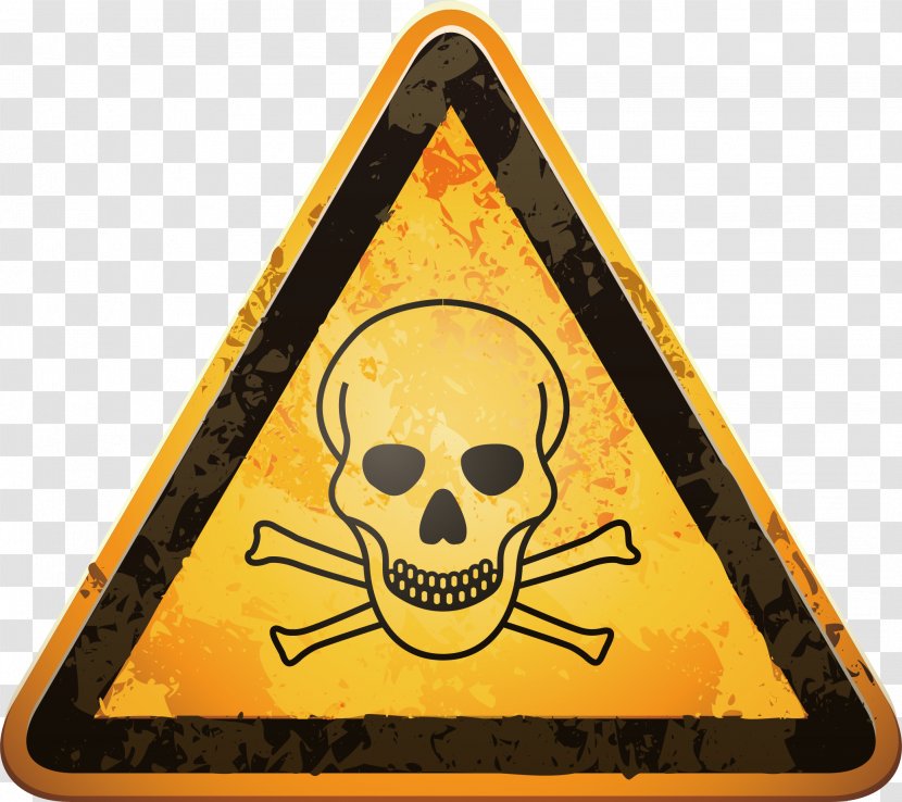 Poison Hazard Symbol - Information - Skeleton Vector Element Transparent PNG