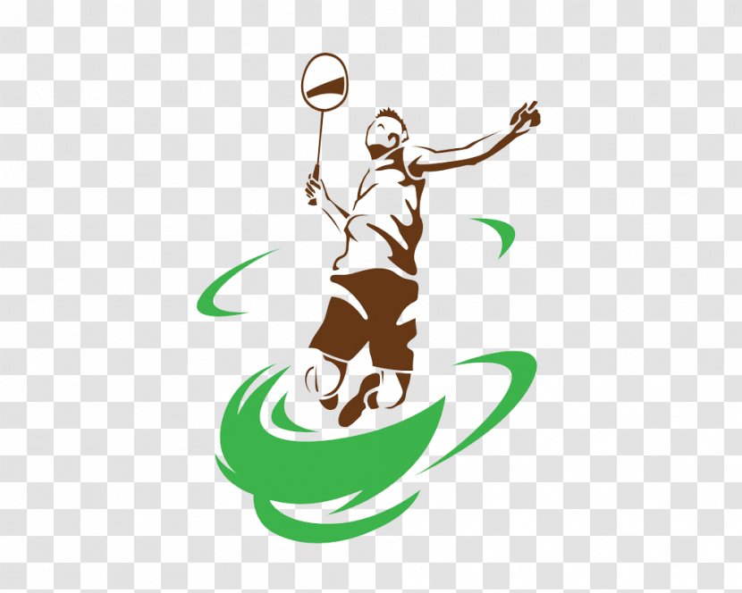 Badminton Smash Logo Illustration - Player HD Buckle Material Transparent PNG