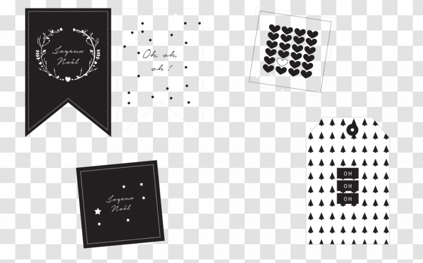 Label Black And White Printing - Logo - Christmas Transparent PNG