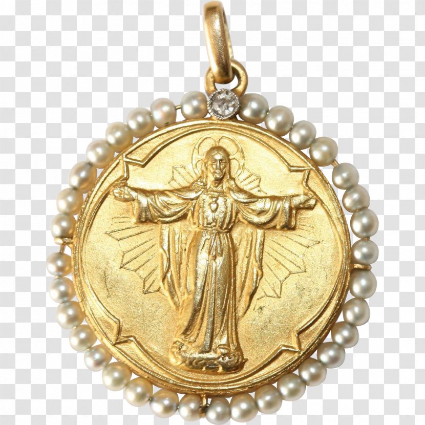 Locket Medal Colored Gold Silver - Saint Christopher Transparent PNG