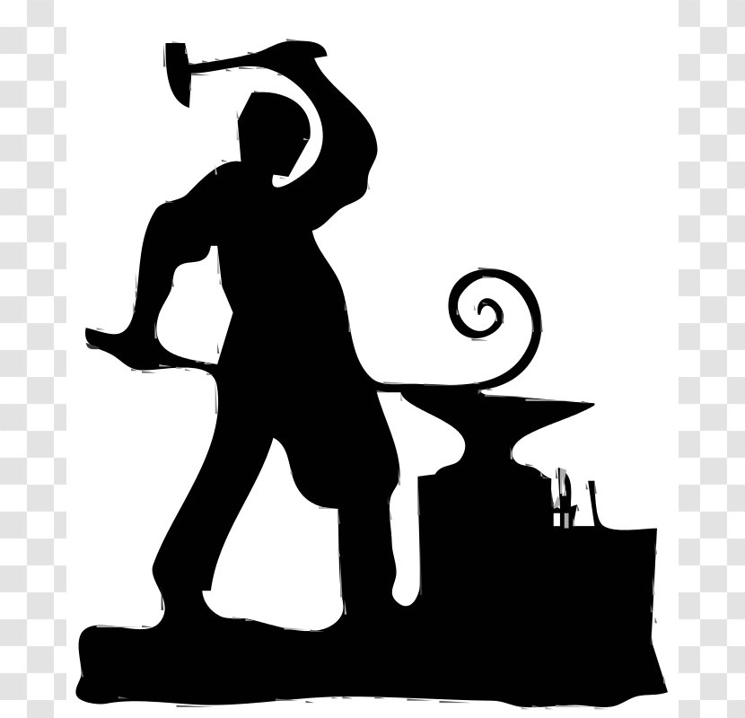 The Blacksmiths Shop Anvil Clip Art - Forging - Black Blacksmith Cartoon Man Transparent PNG