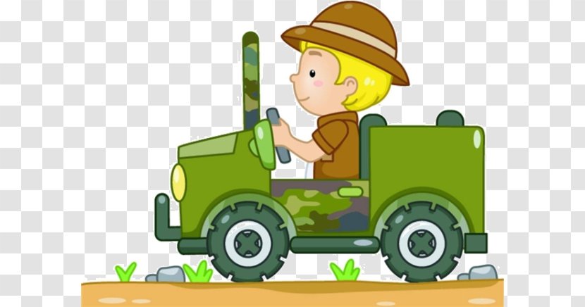 Jeep Safari Royalty-free Clip Art - Vehicle - Cartoon Boy Driving Transparent PNG