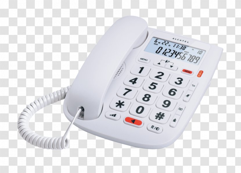Alcatel Mobile Landline For The Elderly T MAX 20 White Telephone Home & Business Phones - Digital Enhanced Cordless Telecommunications - Tmax Transparent PNG