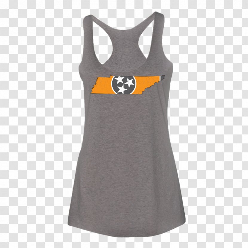 Flag Of Tennessee Sleeveless Shirt State - Tshirt - Orange Grey Transparent PNG