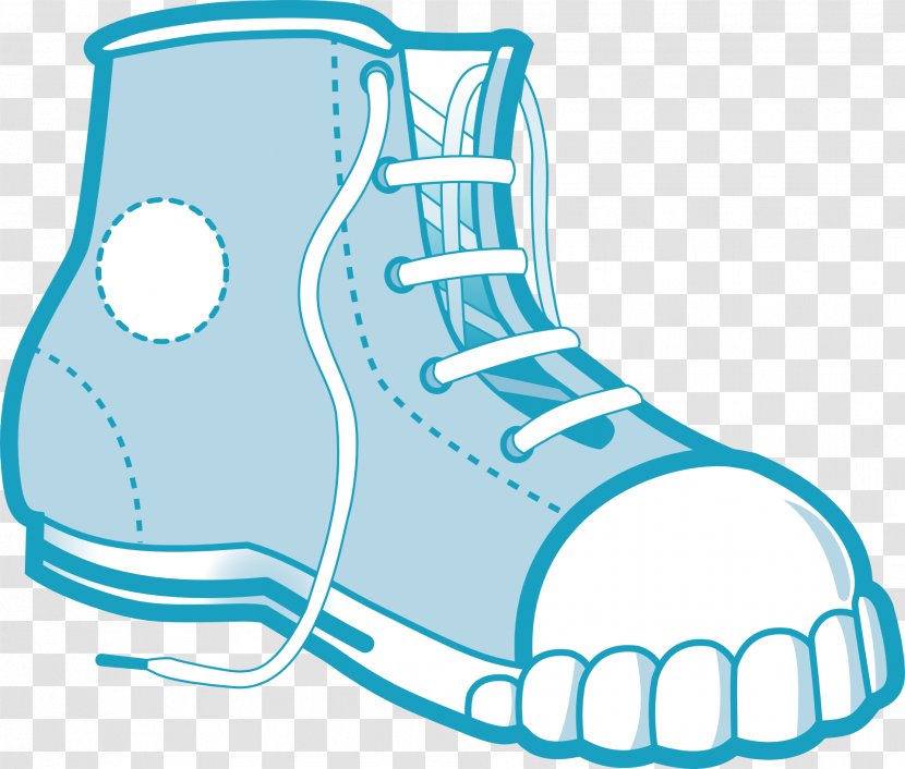 Boot Shoe Clip Art - White - Dreamy Blue Shoes Transparent PNG