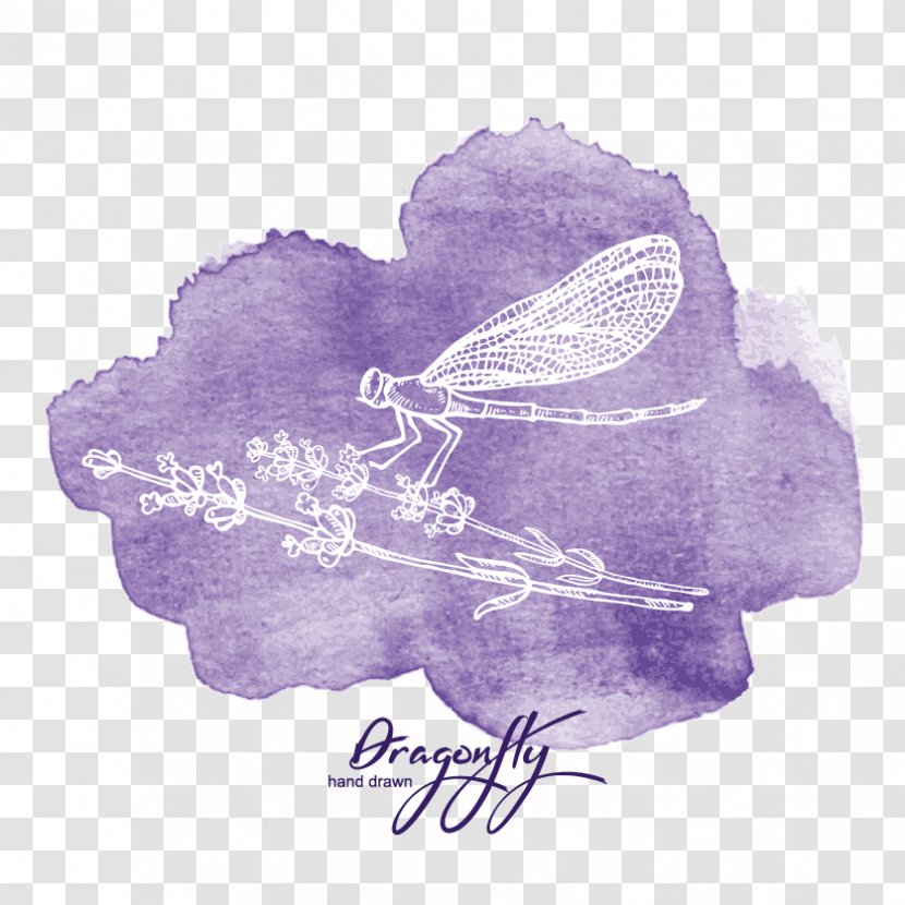 Watercolor Painting - Violet - Dragonfly Decoration Transparent PNG