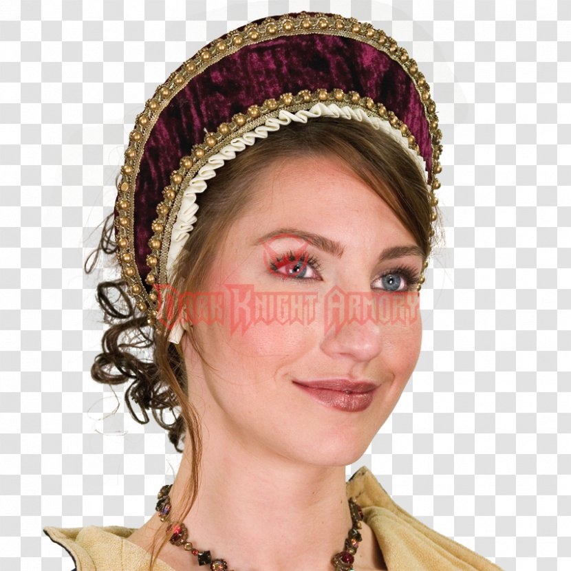 Anne Boleyn Headpiece Middle Ages French Hood - Hat Transparent PNG