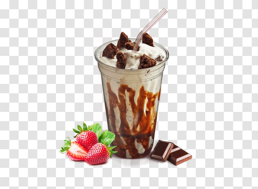 Sundae Milkshake Chocolate Ice Cream - Syrup - Shake Transparent PNG