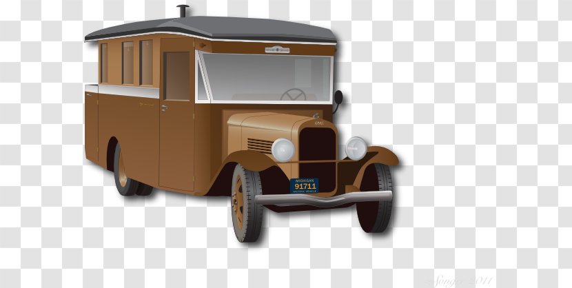 Classic Car Van Pickup Truck Clip Art - Automotive Design - Old Fashion Transparent PNG