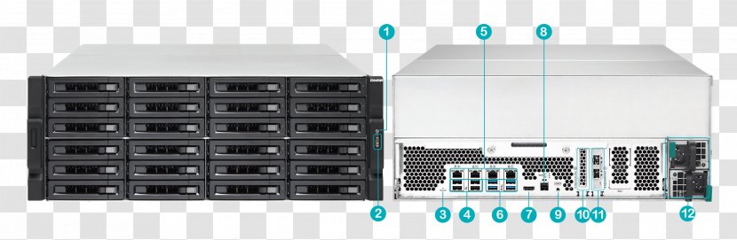 QNAP TS-EC2480U-R2 Network Storage Systems TVS-EC2480U-SAS-RP R2 Serial Attached SCSI TVS-EC1280U-SAS-RP - Solidstate Drive - Iscsi Transparent PNG