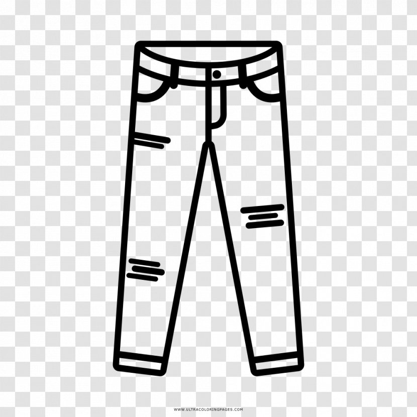 Drawing Jeans Pants Coloring Book Sleeve - Active Transparent PNG