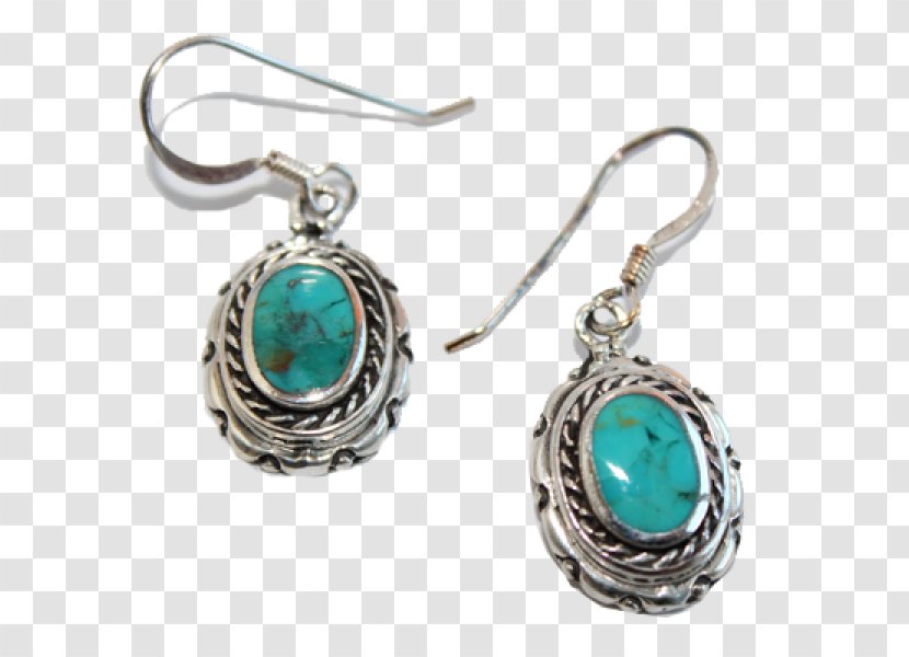 Turquoise Earring Body Jewellery Silver - Gemstone Transparent PNG