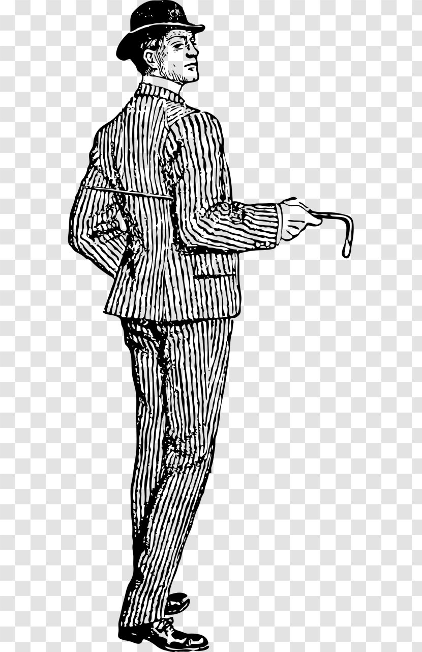 Man Cartoon - Male - Gentleman Blackandwhite Transparent PNG