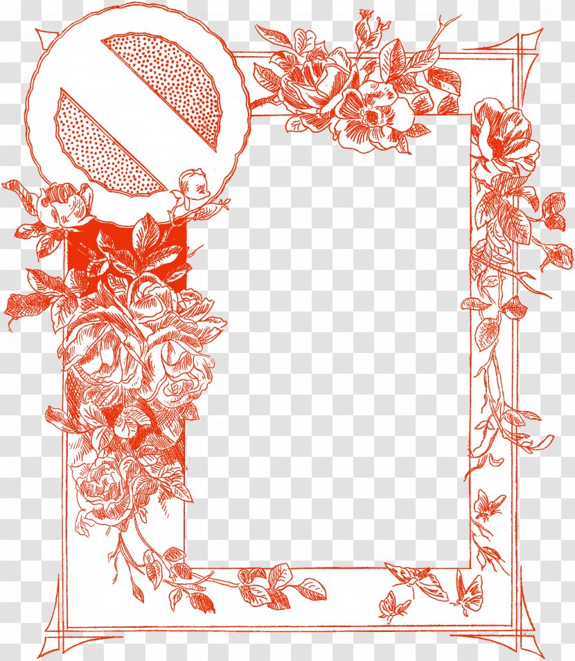 Floral Design Illustration Wall Decal Picture Frames Clip Art - Area - Red And Green Frame Transparent PNG