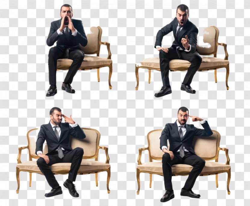 Sitting Furniture Chair Gentleman Suit - Comfort Businessperson Transparent PNG
