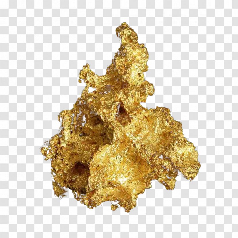 Gold Mineral Or Natif Mining Chemical Element - Golden Rock Free Pull Transparent PNG