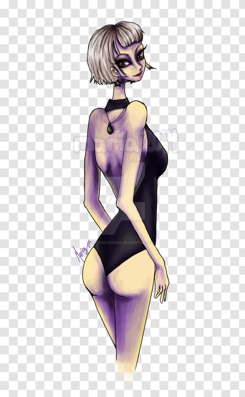 Human Hair Color Arm Fashion Illustration - Cartoon - Turn Around And Look Transparent PNG