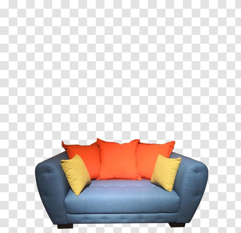 Orange - Furniture - Loveseat Leather Transparent PNG