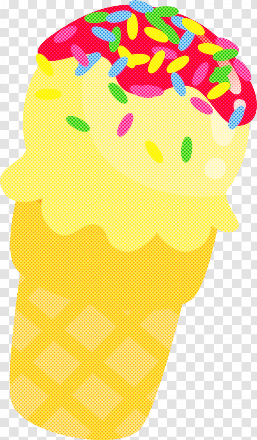 Yellow Ice Cream Cone Frozen Dessert Food Transparent PNG