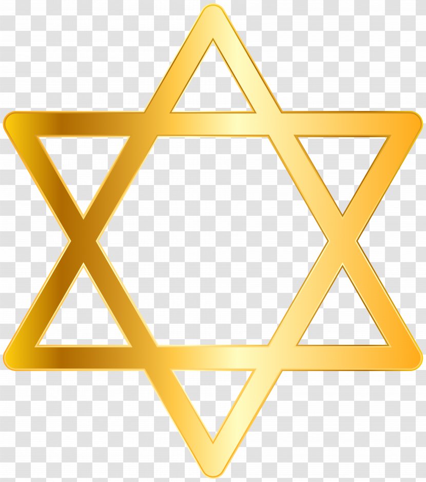 Star Of David Judaism Jerusalem Clip Art - Yellow Badge Transparent PNG