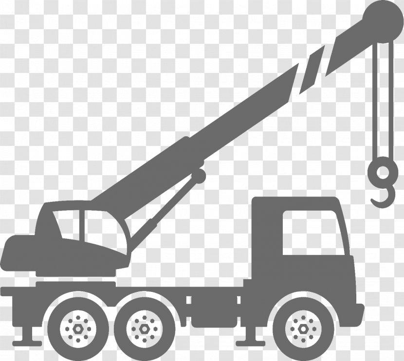 Mobile Crane Car Truck Service - Black And White Transparent PNG