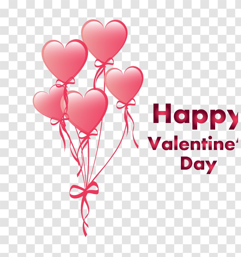 Valentines Day Heart Balloon Qixi Festival - Silhouette - Red Transparent PNG