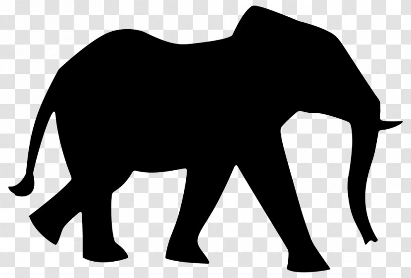 African Elephant Silhouette Indian - Snout Transparent PNG