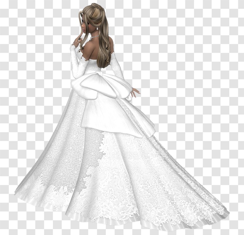 Contemporary Western Wedding Dress Bride - Watercolor Transparent PNG