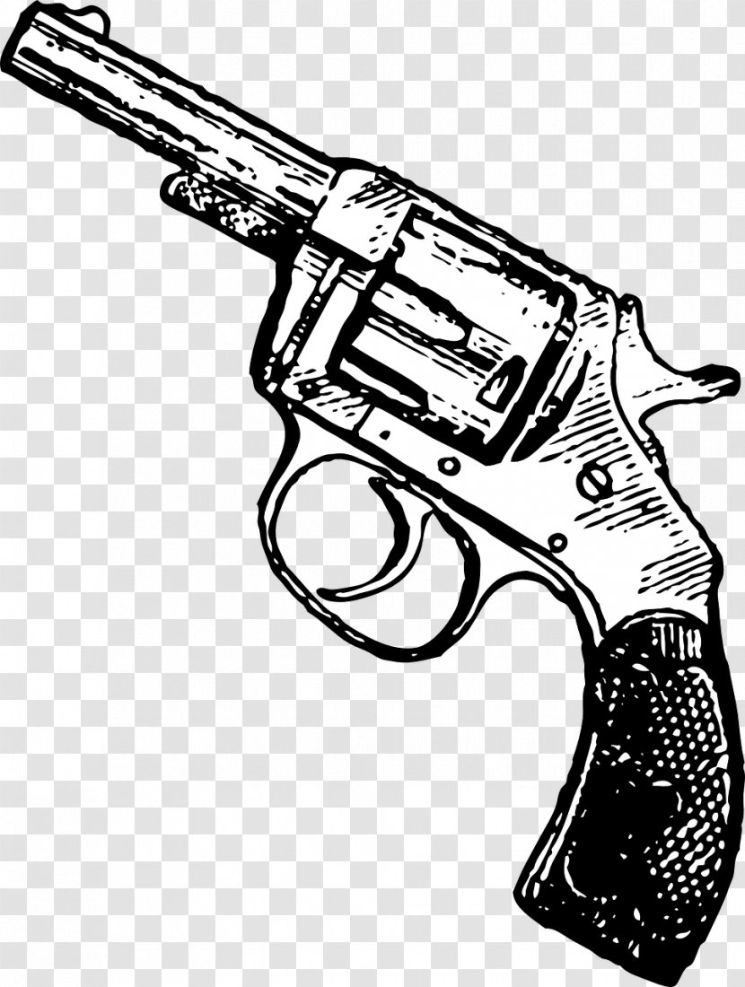 Revolver Pistol Clip Handgun Art - Drawing - Hand Gun Transparent PNG