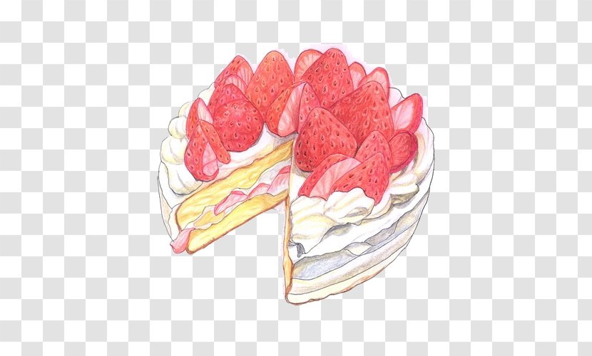 Cupcake Macaron Chocolate Cake Birthday - Watercolor Painting - Cut Strawberry Transparent PNG