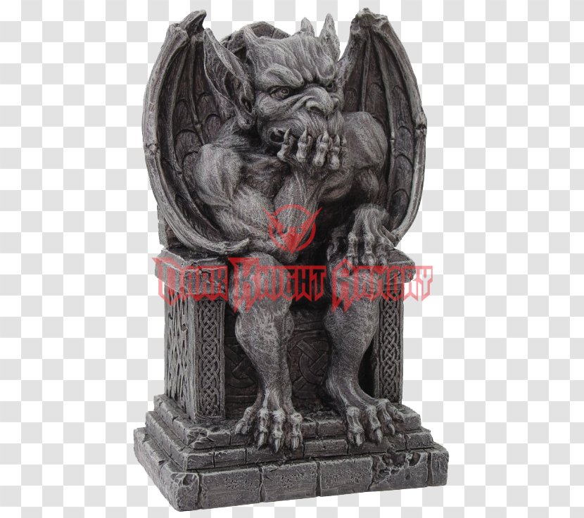 The Thinker Gargoyle Statue Figurine Sculpture - Auguste Rodin - Collectable Transparent PNG