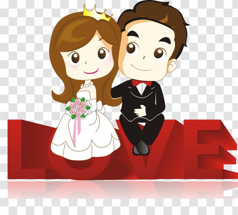 Marriage Cartoon Wedding Photography - Silhouette - Bride And Groom Transparent PNG