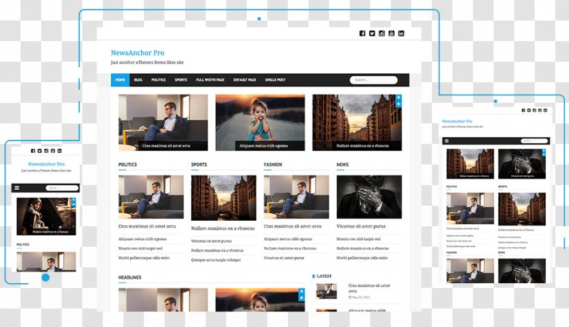 Responsive Web Design WordPress Page Layout Skin News Anchor Transparent PNG