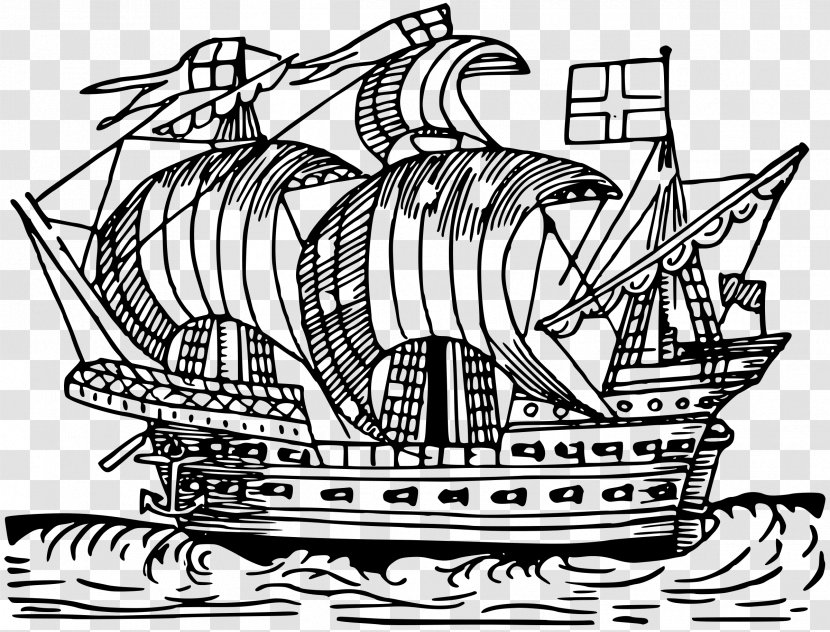 Middle Ages Sailing Ship Boat Clip Art - Fluyt Transparent PNG