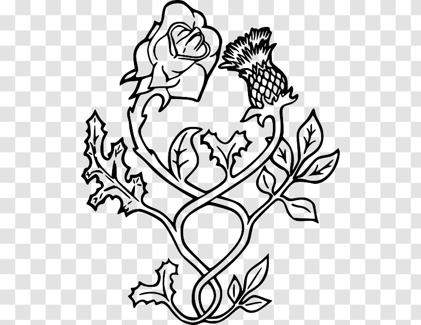 Thistle Rose Tattoo Scotland Drawing - Heart Transparent PNG