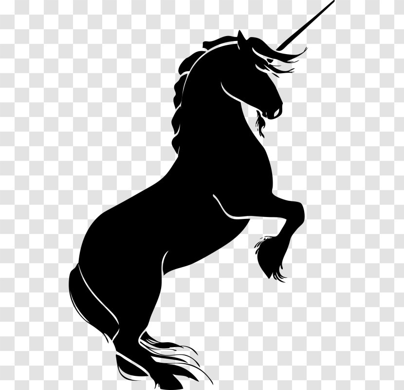 Horse Rearing Unicorn Silhouette Clip Art - Organism Transparent PNG