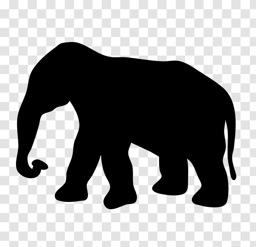 Elephantidae Clip Art - Big Cats - Elephant Silhouette Transparent PNG