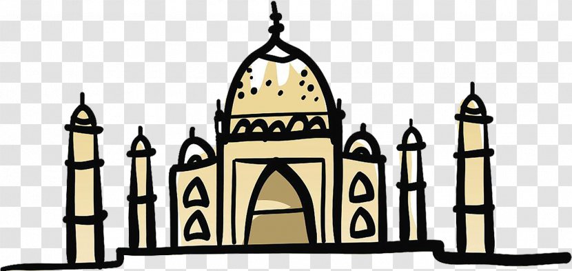 Taj Mahal Cartoon Grave Drawing Illustration - Place Of Worship - Mourn The Dead Transparent PNG