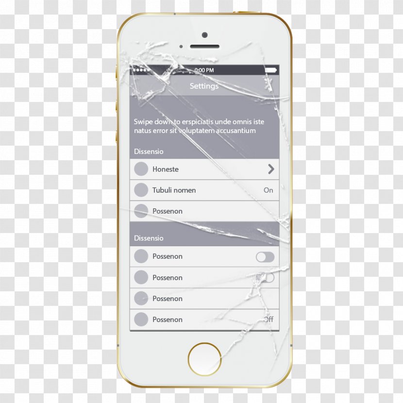 Smartphone Telephone Apple - Iphone - White Broken Screen Phone Transparent PNG