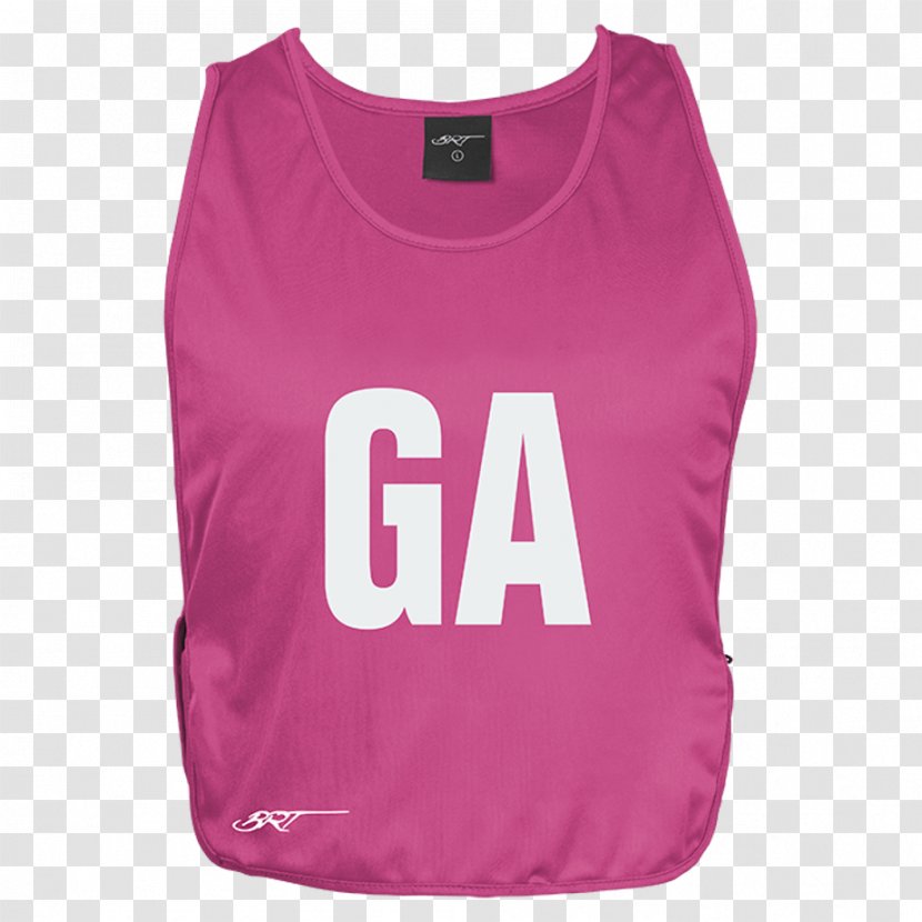 T-shirt Bib Sleeveless Shirt Clothing - Printing - Netball Bibs In Pink Transparent PNG