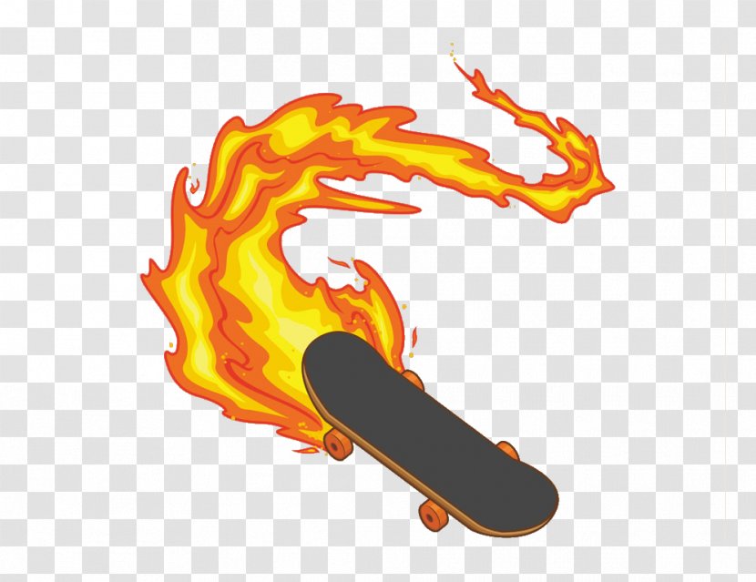Fire Flame - Skateboard - With Transparent PNG