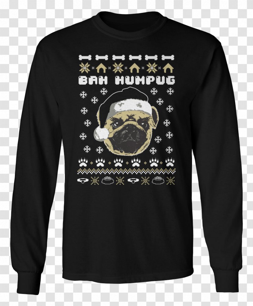 Long-sleeved T-shirt Sweater - Printed Tshirt - Ugly Pug Transparent PNG