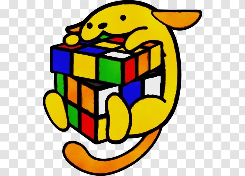 Watercolor Cartoon - Meetup - Smile Rubiks Cube Transparent PNG