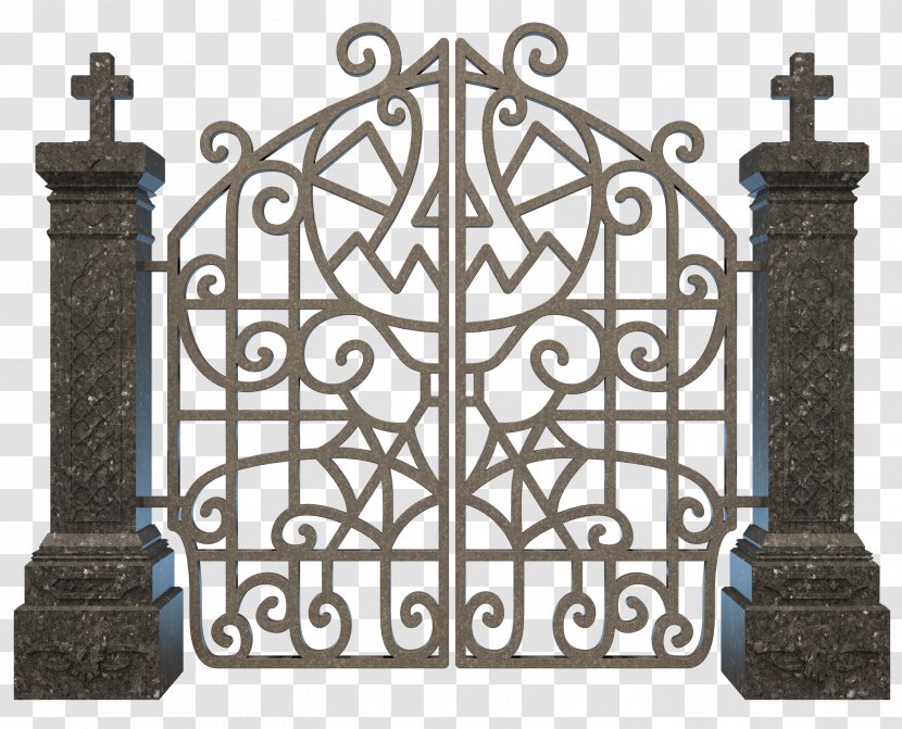 Cemetery Gate Halloween Clip Art - Wrought Iron - Cute Graveyard Cliparts Transparent PNG